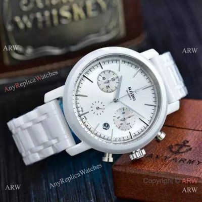 Replica RADO Ceramica Chronograph Watch White Face